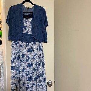 Jessica Howard Blue and White Maxi Sundress